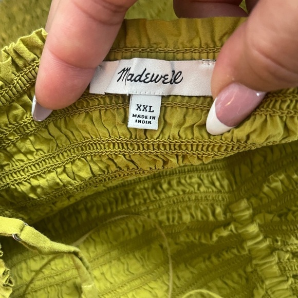 Madewell Smocked Halter Crop Top Size XXL | Citrus Lime 90s Inspired - Picture 6 of 10